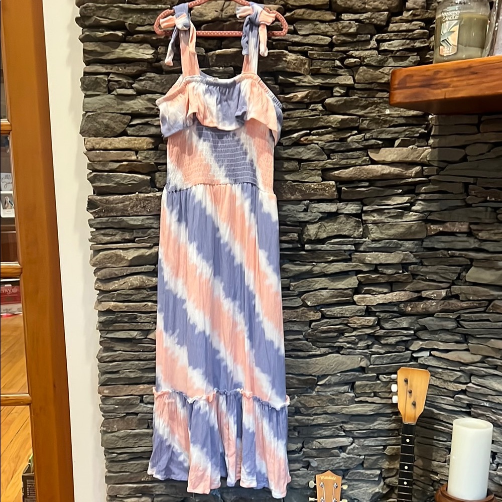 Jessica Simpson-Blue and Pink Tie-Dye Maxi Dress